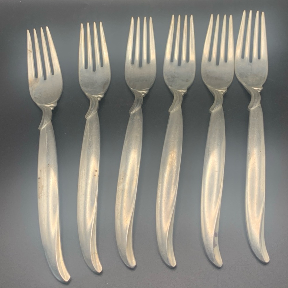 Vintage 1847 Rogers Brothers FLAIR Silverplate Flatware Dinner Forks Lot of 6